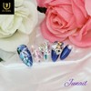 Yeosu night sea handmade nail tips - Short Oval /