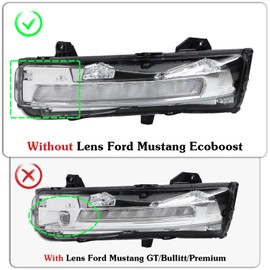 YEQSHNG Turn Signal W/O Len Assembly Compatible With 2018-2023 Ford Mustang Ecoboost Left Driver Side Bumper Front Fog Light DRL With Turn Signal Replacement JR3Z13201A JR3Z13200B