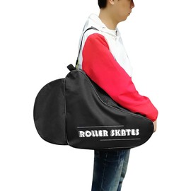 Roller Skate Bag Ice/Inline Skate & Helmet Carry Bag for Children Kids Skates Rollerblade Storage Bag Thickened Waterproof Oxford Large Capacity Roller Skates Storage Bag Shoulder Bag Handbag Black