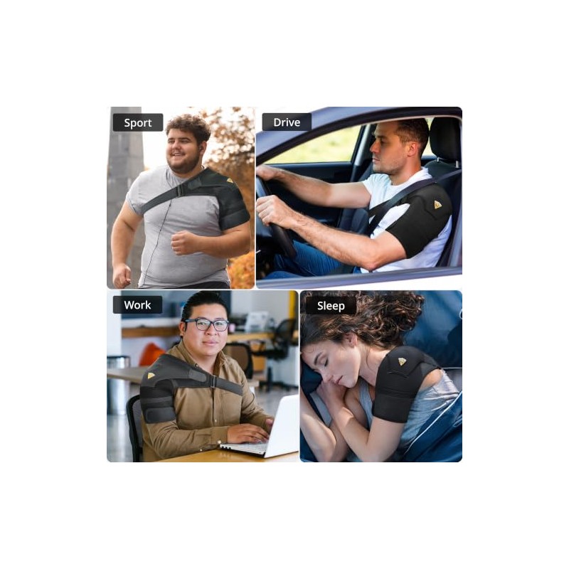 FIGHTECH Shoulder Brace Adjustable Shoulder Support Strap – Black, XX-Large