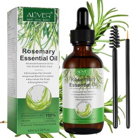 Rosemary Oil for Hair, 60 ml Rosemary Oil Hair Oil, Rosemary Oil for Hair Growth, 100% Natural Pure Rosemary Oil Hair Growth for Scalp Massager, Skin Care and Aromatherapy