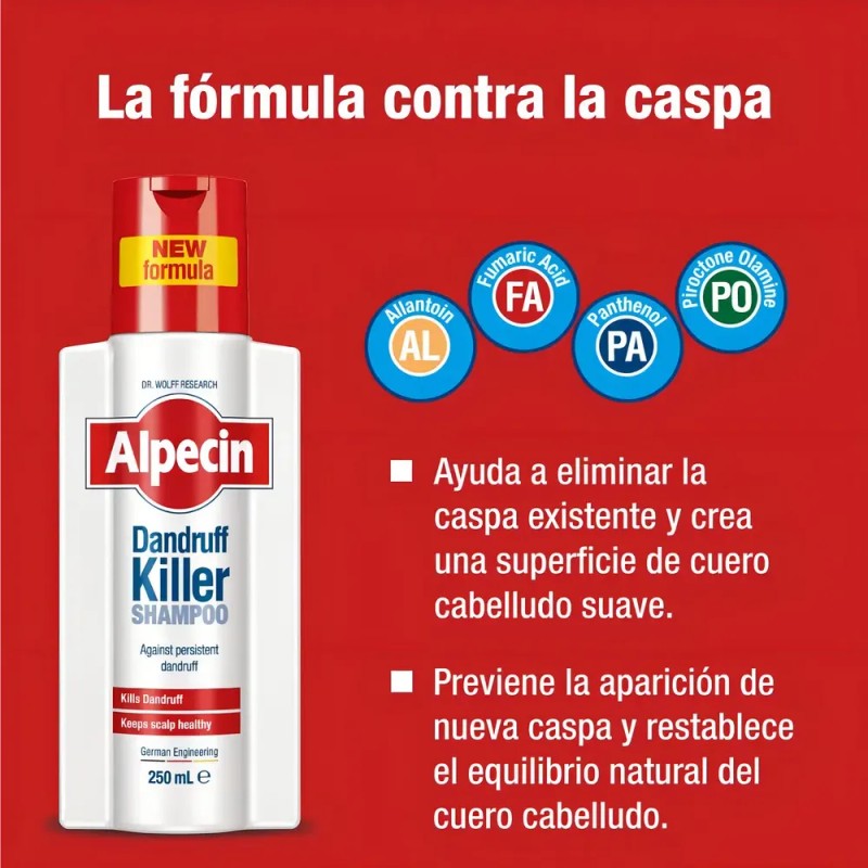 Shampoo Alpecin Dandruff Killer 250 Ml Unisex Elimina y Previene