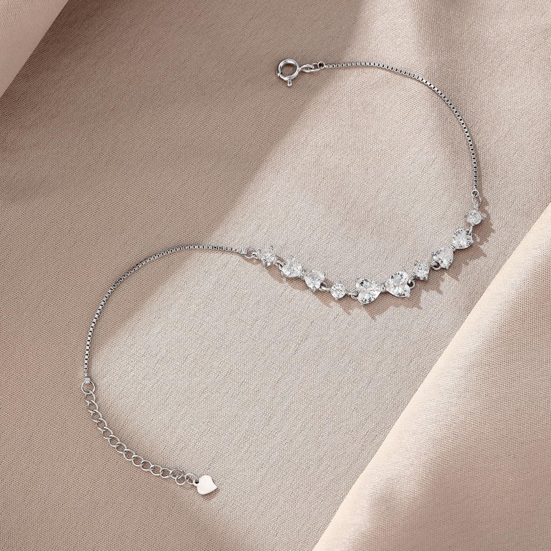 SUNFEEL Bow Bracelet 925 Sterling Silver Hearh Bracelets Sparkle Cubic