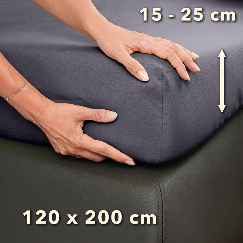 Studio Basic Fitted Sheet 120 x 200 cm, 100% Combed
