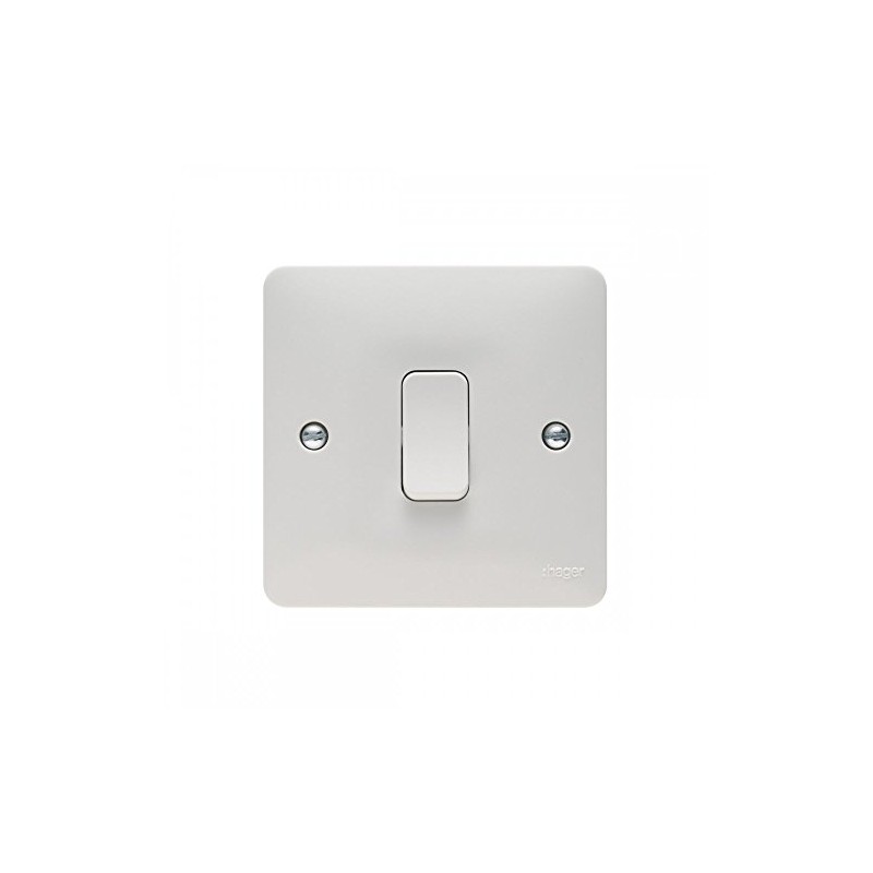 Hager 10AX 1 Gang 1 Way Wall Switch - Sollysta