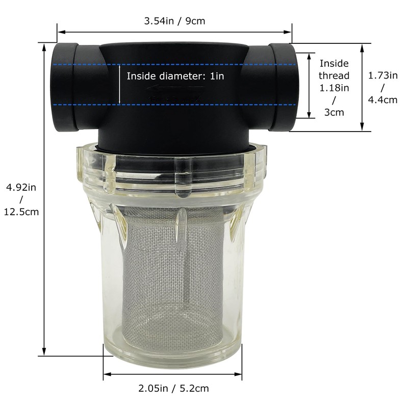 Female NPT in-Line Strainer with Stainless Steel Filter Screen (1