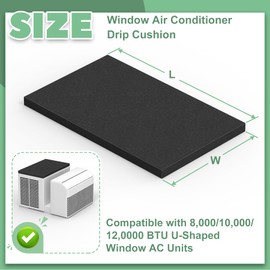 Memrita Drip Cushion for U-Shaped Window Air Conditioner, Air Conditioner Rain Cover with Magnetic Backing for U-Shaped 8,000/10,000/12,000 BTU Unit, Stops Noise from Raining
