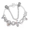 Deluxe Brazalete 10 Charms Flores Blancas Plateada Love