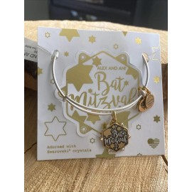 Alex and Ani "BAT MITZVAH" Jewish Celebration Two-Tone Silver Bracelet wCard NWT