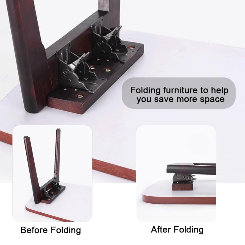 NICAVKIT 4 Pack Folding Brackets for Table Bed Leg Feet,