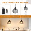 Lightess Outdoor Chandelier for Gazebo Lights Battery Operated, Black Battery