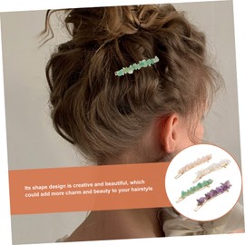 Beavorty 4pcs Colorful Crystal Hair Clips for Women Natural Gemstone Barrettes Elegant Hair Accessories for Parties Weddings and Daily Wear