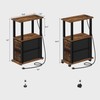 TUTOTAK Small Narrow End Tables, LED Side Tables with 2