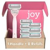 Joy Maquinilla de afeitar para mujer, 1 mango, 8 recambios