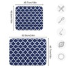 Navy Blue Trellis Lattice Dish Drying Mat for Kitchen Counter