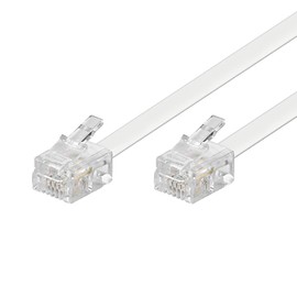 Goobay 93065 Modular Connection Cable 15 m White - RJ11/RJ14 Plug (6P4C) to RJ11/RJ14 Plug (6P4C)