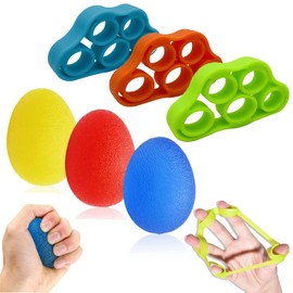 Ejercitador de Mano para Rehabilitación y para Fortalecer,Juego de pelota antiestrés para manos y banda de resistencia, ejercitador de manos para aliviar el dolor en las articulaciones, entrenamiento de rehabilitación, relajación de manos(3 pelotas + 3 b