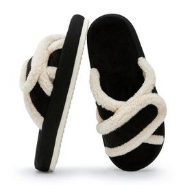 Chantomoo Womens Slippers Adjustable Cross Band Memory Foam Slippers for Women