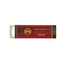Koh-I-Noor Gioconda Artists' Leads for Lead Holders, Negro, 5.6mm x 80mm, Box of 6 (FA5353NEG)
