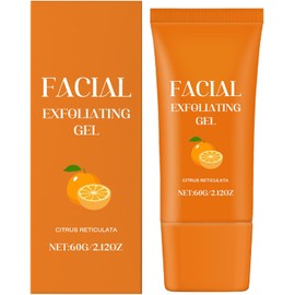 Gel exfoliante facial de naranja, exfoliante corporal, eliminador de piel muerta para aclarar el cuerpo, exfoliante facial hidratante con enzimas de naranja, planta natural para refinar los poros (1)