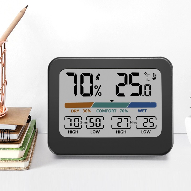 Household Large Screen Digital Display Temperature and Humidity Meter Multifunctional