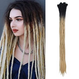 24 Inch 10 Strands Ombre Synthetic Dreads Handmade Dreads Extensions Hippie Crochet Locs (2-26#)