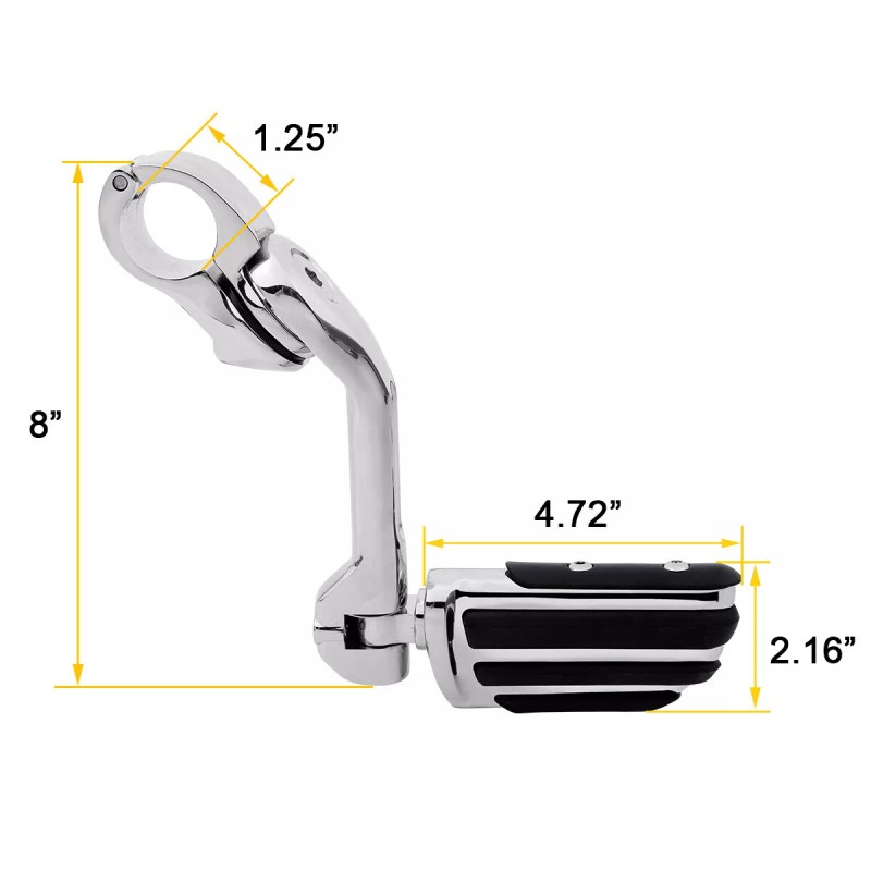 TCMT Adjustable Long Highway 1-1/4" 1.25" Bars Foot Pegs Fit