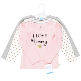 Hudson Baby Unisex Baby Long Sleeve T-Shirts, Girl Mommy, 12-18 Months
