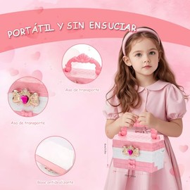 Maquillaje Para Niñas, Estuche De Pinturas Lavable, Set De Maquillaje Para Niñas, Juguetes De Princesas De Simulación, Paleta De Colores De Varios Niv