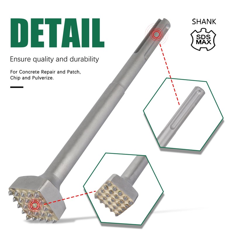 Chisel with SDS MAX Shank. For Concrete Repair and Patch,