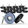 16 x PTFE/Teflon glides with screw round 22 mm -