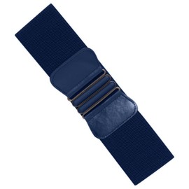 Ro Rox Tara Elasticated Nurse Belt Stretch Wide 50's Retro Vintage Waist Cincher, Navy, M