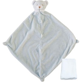 Blankie Angeldear Animal Bear Saxophone Blue Towel, Baby Shower, Mini Blanket, Plush, First Toy, Baby Newborn, Genuine Japanese Product, Includes Gauze Handkerchief