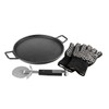 PitMaster King Cast Iron Pizza Stone 4-Pk Complete Kit