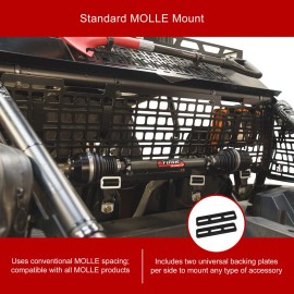 Tusk Aluminum MOLLE Panel Rear Window Rack for Polaris RZR