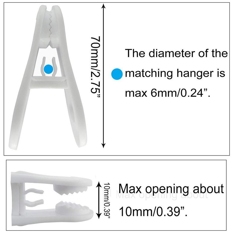Quadow Hanger Clips 30 Pack, Multi-Purpose Hanger Clips for Hangers,