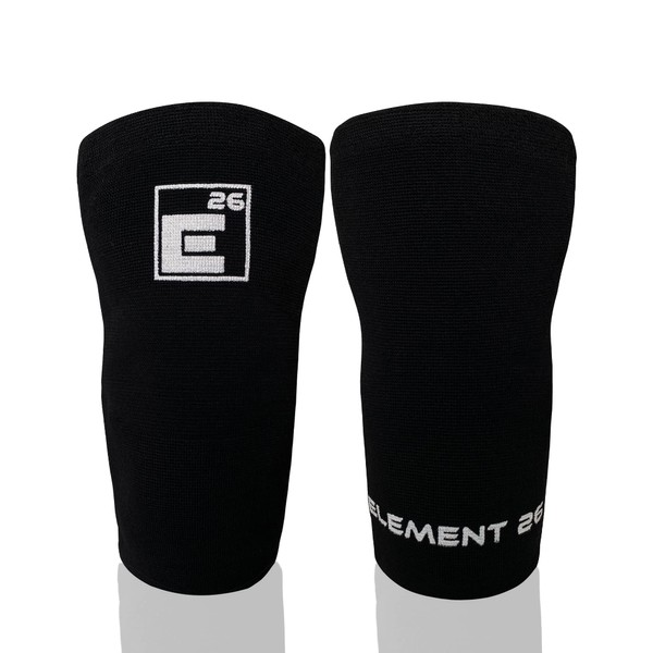 Element 26 Rodillera de compresión Agility – 1 par (3 mm) de compresión – Rodillera para entrenamiento – Rodilleras para correr y levantar pesas | Para hombres y mujeres (S, negro)