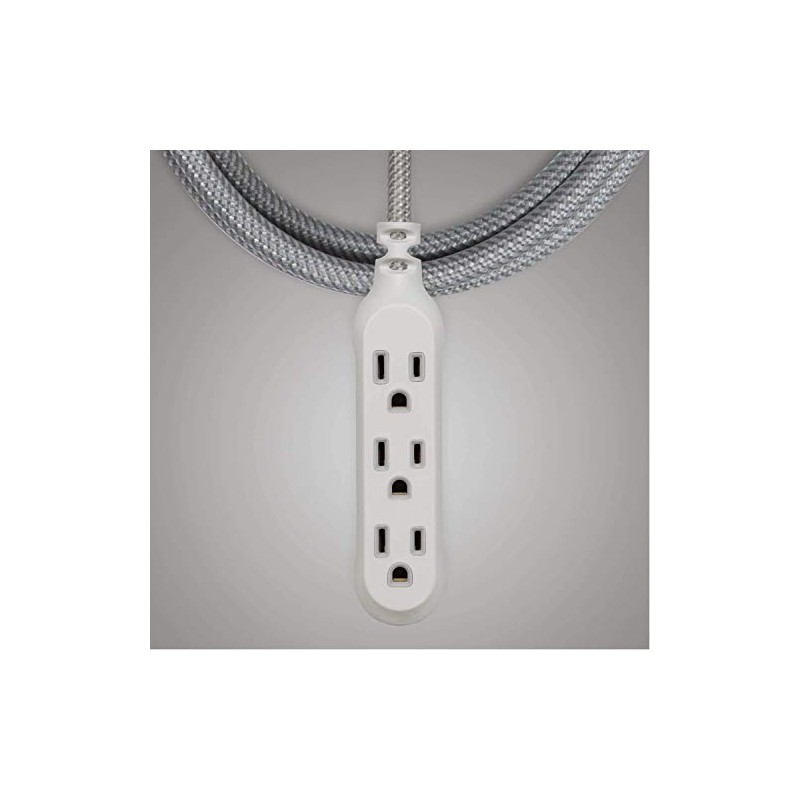 Habitat 8ft Braided Extension Cord, 3-Outlet Power Strip, Low Profile
