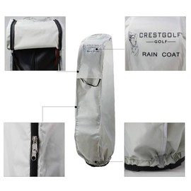 Crestgolf Golf Bag Cover Rain Cover Effective Waterproof Dustproof Bag with Gray Coordination to Extend Life