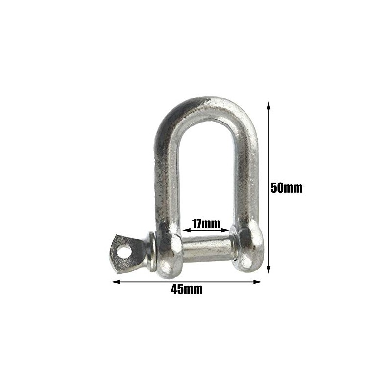 AB Tools 8mm Galvanised Dee Shackle PACK of 6 Chandlery