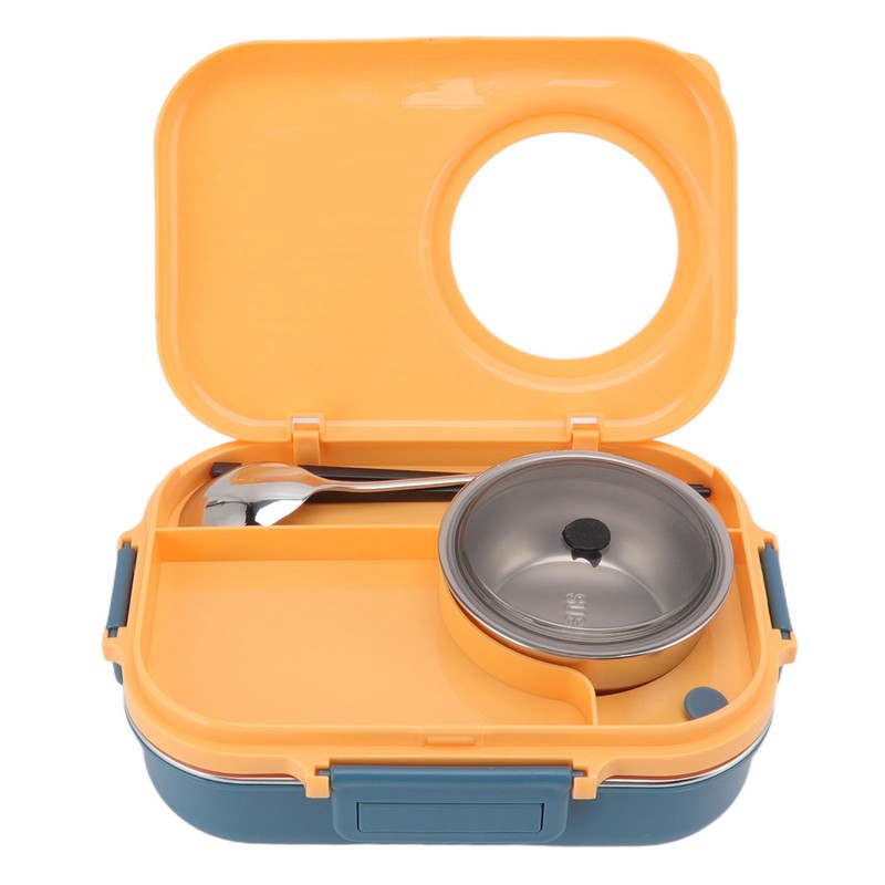 Thermal Lunch Box 1100ml Double Layer 3 Grid Design 304