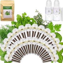 Gourmet Herb Seed Pod Kit for AeroGarden, idoo, Ahopegarden, MUFGA with Basil, Parsley, Thyme, Mint, Cilantro, Dill, Oregano - Compatible with All Hydroponics (24-Pod)