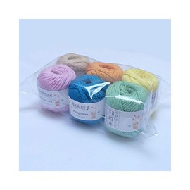 Amigurumi Crochet Set, Cotton Knitting & Crochet Miniature Yarn Pack - 6 x 20g Multi-color Threads (Kit 02)