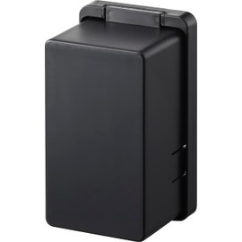 Yamazaki 4157 Outlet Guard, Black, Approx. W 2.8 x D 2.4 x H 4.7 inches (7 x 6 x 12 cm), Smart Outlet Cover, Supports 1 to 3 Outlets, Tamper Prevention