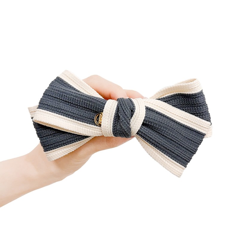Burnaby deep gray knit ribbon hairpin pin option / 버나비