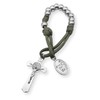 Nazareth Store Olive Military One Decade Paracord Rosary Silver Beads