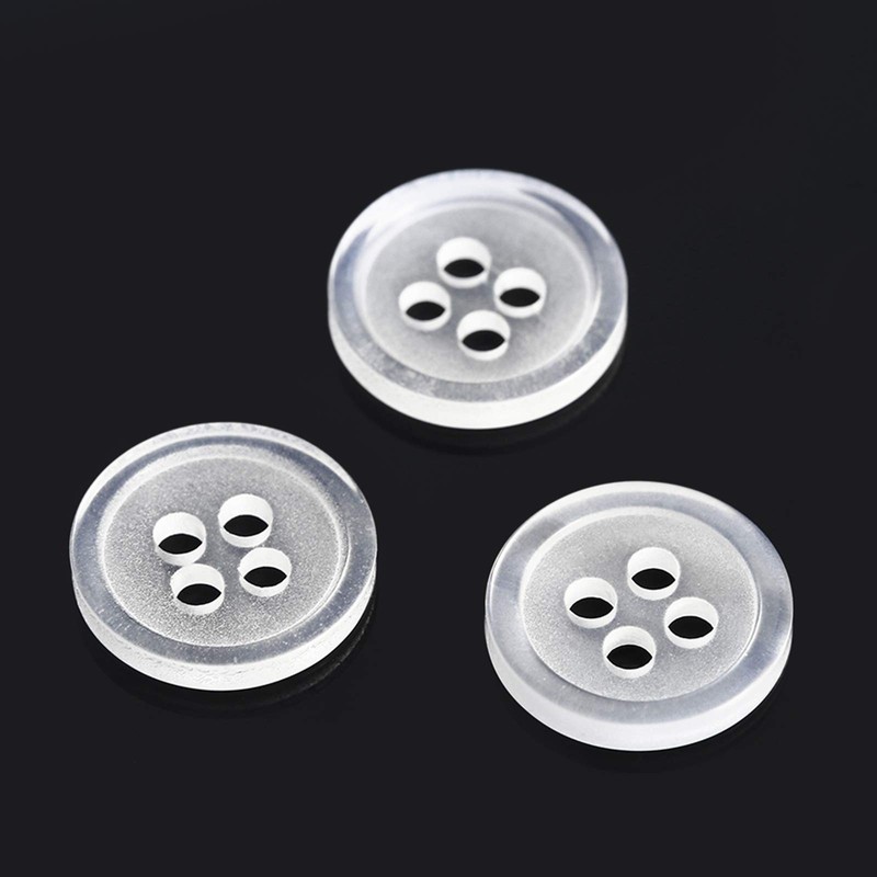 dophee 100pcs Plastic White Buttons for Crafts, 4 Holes Round