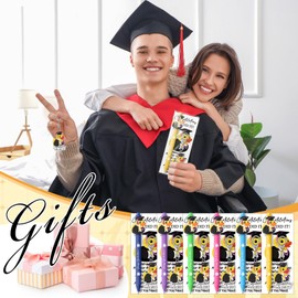 Sinload 12 Sets Graduation Gifts Bulk Graduation Pens End of Year Student Duck Pens Duck Keychain Greeting Cards Diploma Gifts for University College Middle High School Graduate Party
