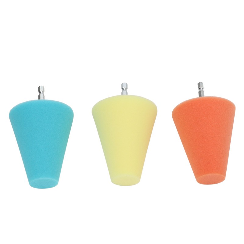 3PCS Hub Conical Polishing Sponge Buffing Foam Pad Wheel Care