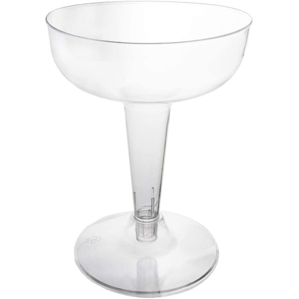 Party Essentials Hard Plastic Two Piece 4-Ounce Champagne Glasses, 40-Count, Clear